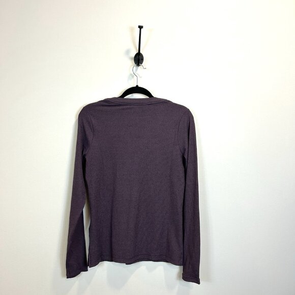 Athleta Uptempo Ribbed Henley Top Minimalistic Purple Medium 981737 - Picture 8 of 11